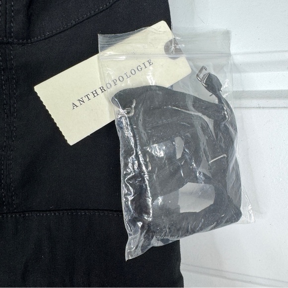 ANTHROPOLOGIE Maeve Strapless Slim Flare Jumpsuit NEW Size 10 Black Magic Fabric - Picture 12 of 14